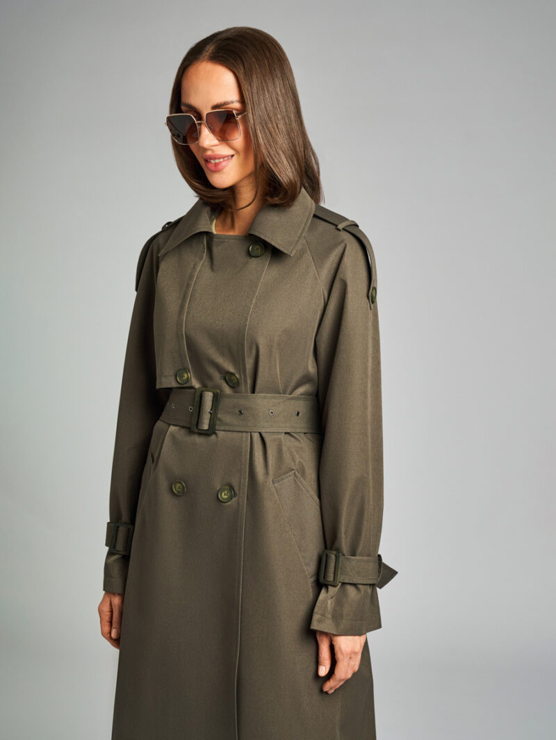 Плащ: В099-115 (Хаки Black Olive 19-0608) — изображение 2