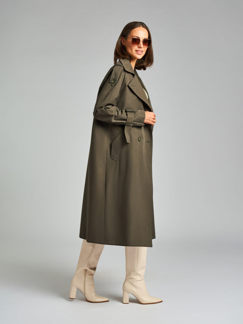 Плащ: В099-115 (Хаки Black Olive 19-0608) — изображение 7